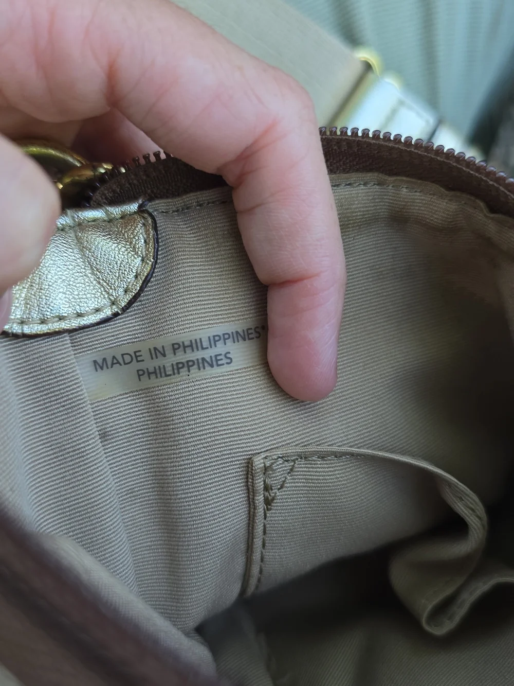 Coach Beige/Tan Signature Crossbody Bag with Adjustable Strap